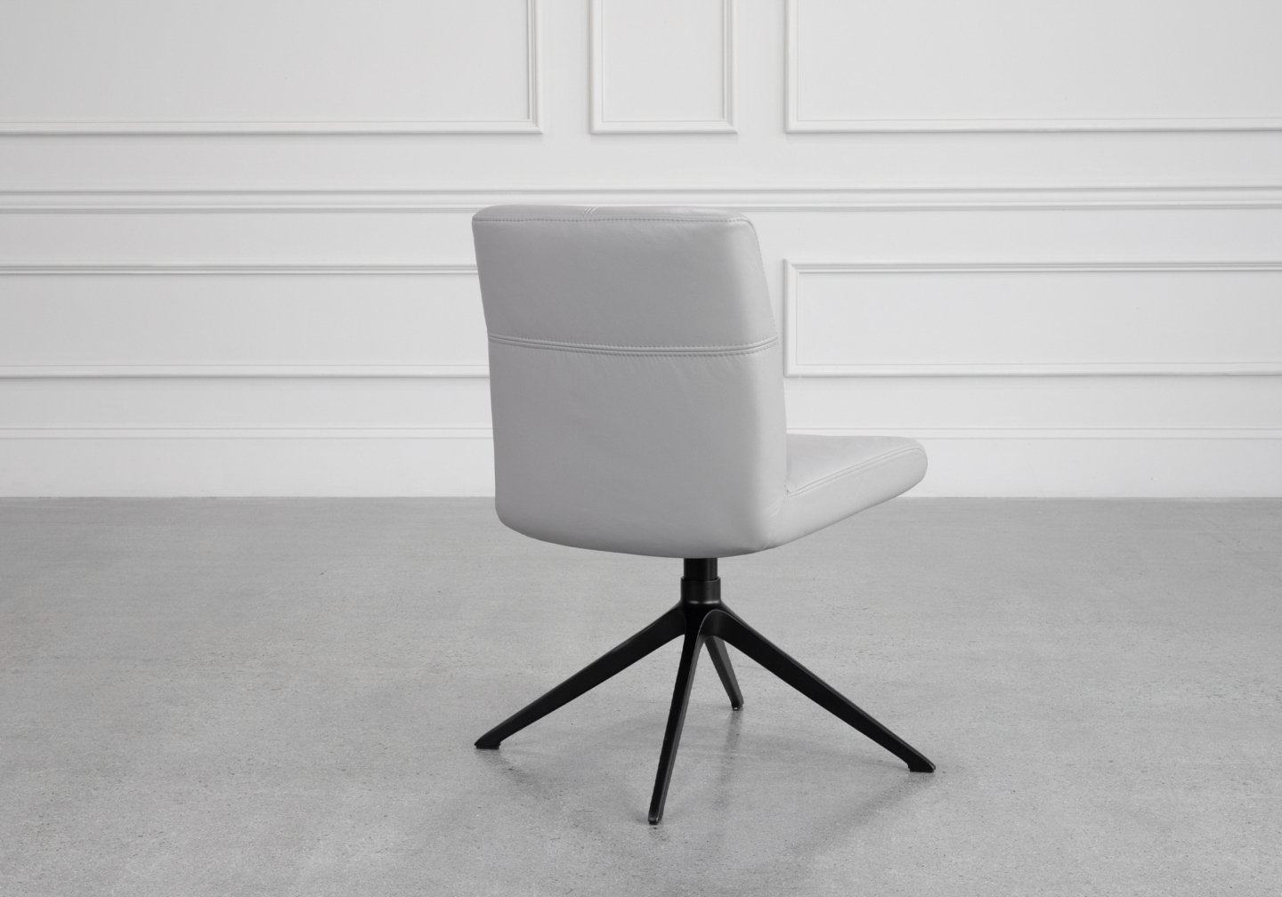 Petra Leather Dining Chair in Frost - Back