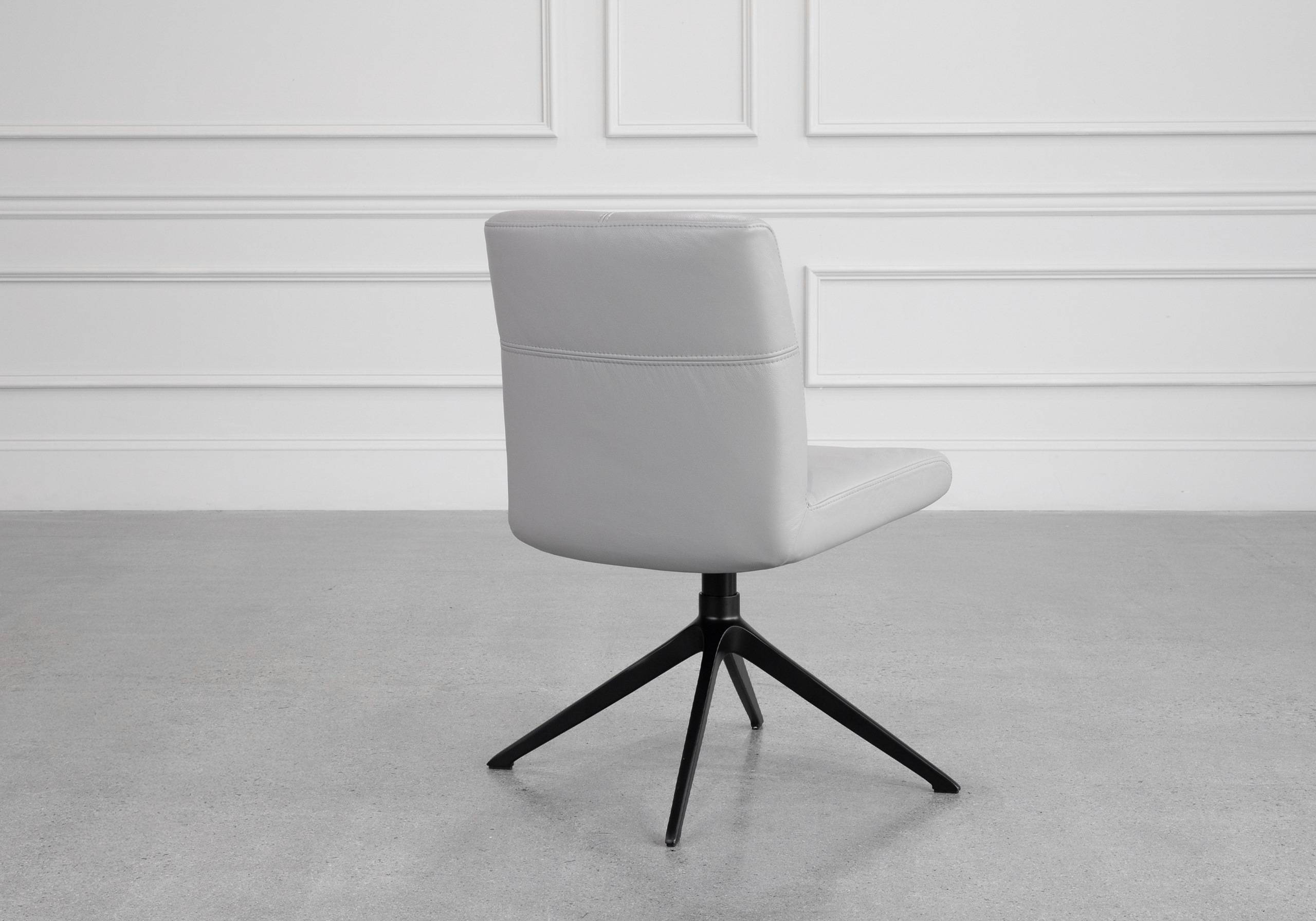 Petra Leather Dining Chair in Frost - Back Petra Leather Dining Chair in Frost - Back