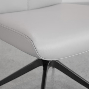 Petra Leather Dining Chair in Frost - Close Up Petra Leather Dining Chair in Frost - Close Up