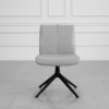 Petra Leather Dining Chair in Frost - Front