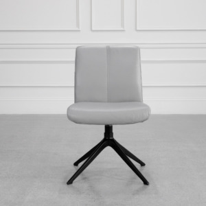 Petra Leather Dining Chair in Frost - Front Petra Leather Dining Chair in Frost - Front