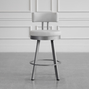 Barry Counter Stool - Parchment & Magnetite - Front Barry Counter Stool - Parchment & Magnetite - Front