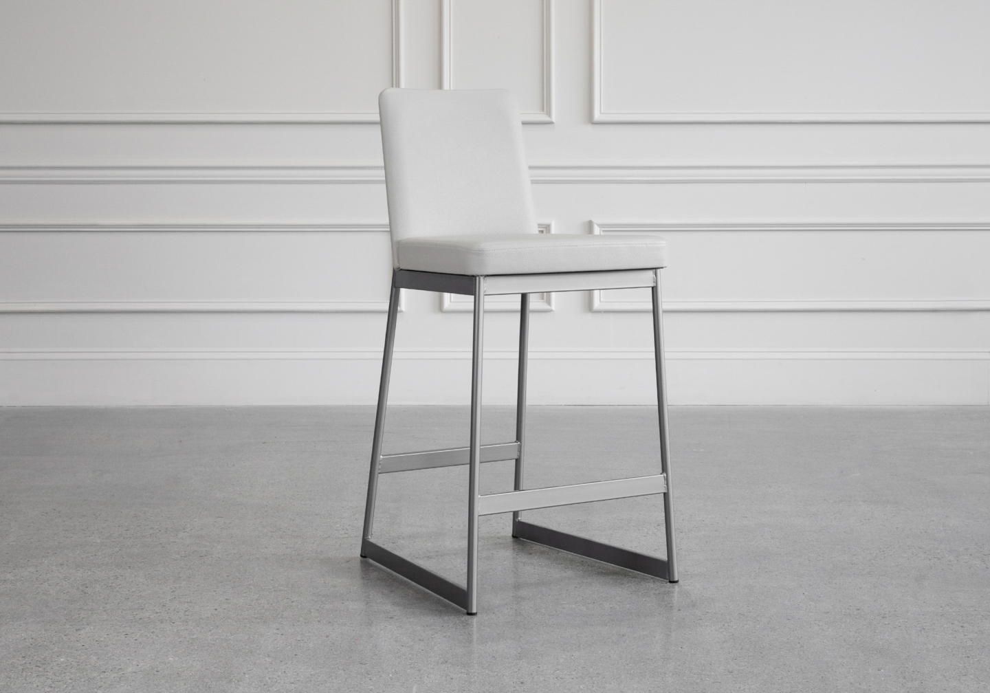 Zola Counter Stool - Parchment & Magnetite - Angle