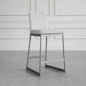 Zola Counter Stool - Parchment & Magnetite - Angle