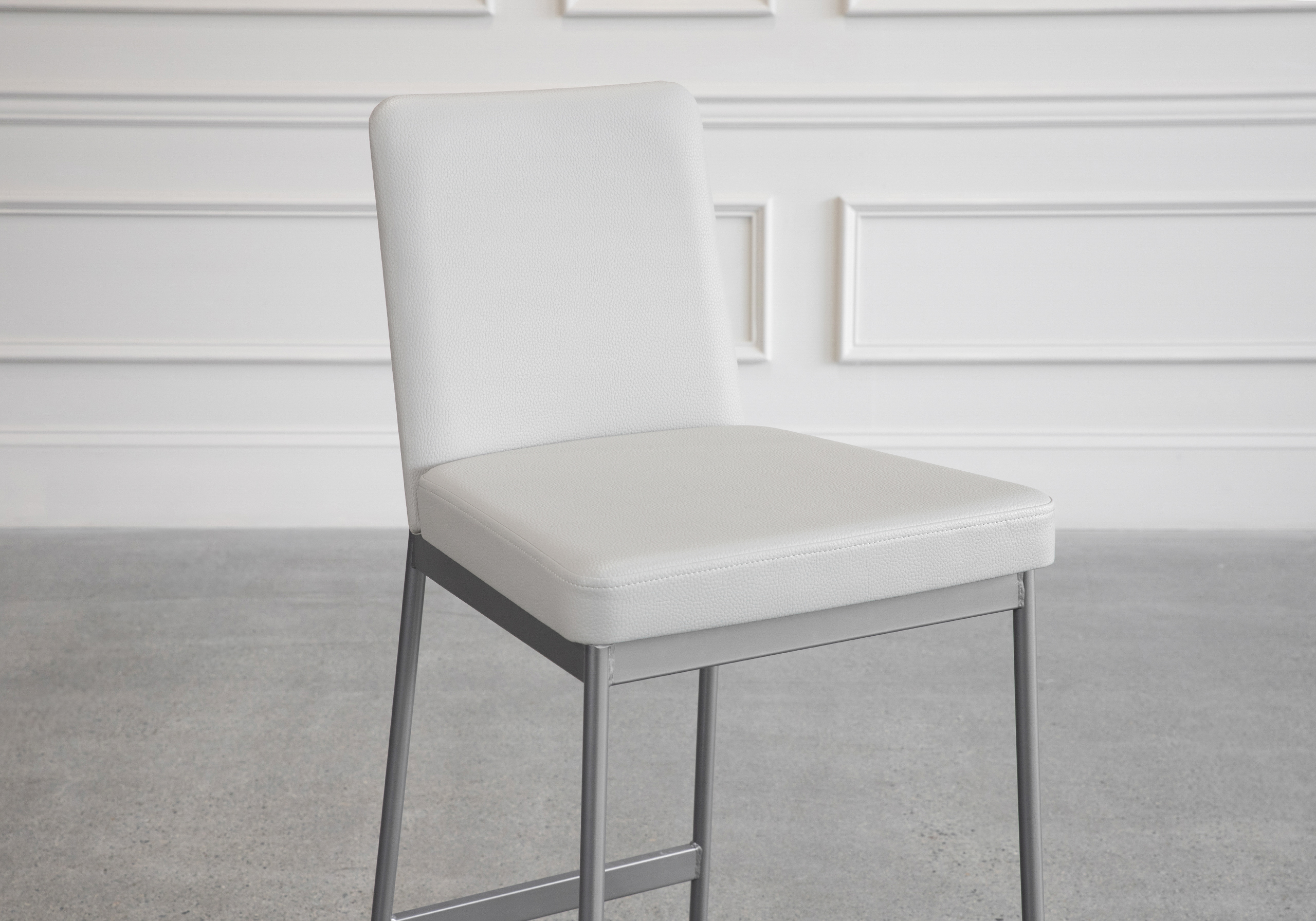 Zola Counter Stool - Parchment & Magnetite - Close Up Zola Counter Stool - Parchment & Magnetite - Close Up