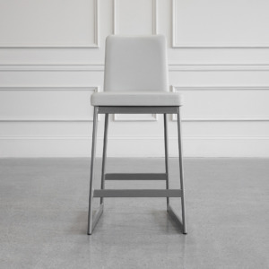 Zola Counter Stool - Parchment & Magnetite - Front Zola Counter Stool - Parchment & Magnetite - Front