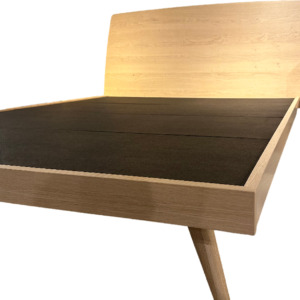 Zenia Bed in White washed Oak - Close Up Zenia Bed in White washed Oak - Close Up
