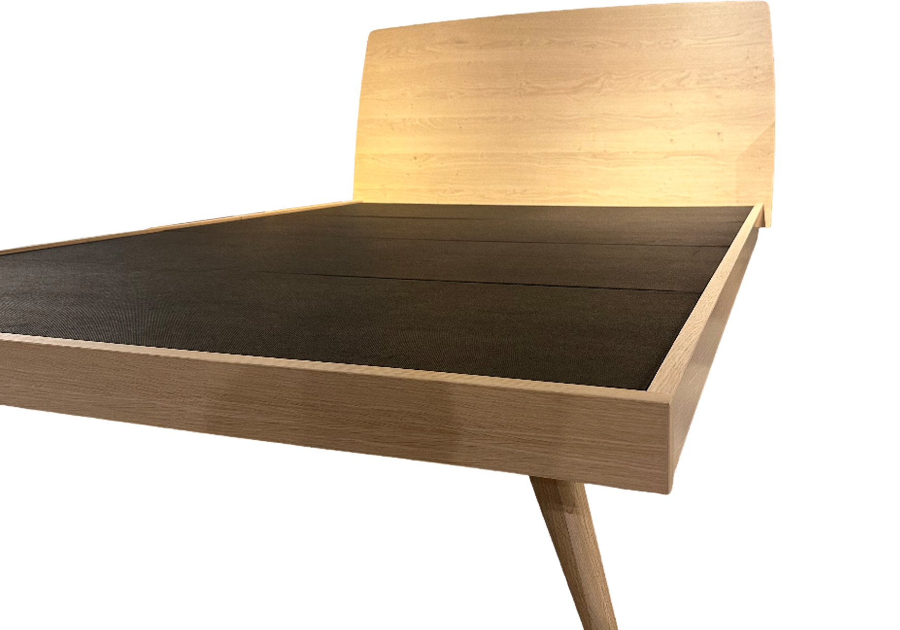 Zenia Bed in White washed Oak - Close Up Zenia Bed in White washed Oak - Close Up