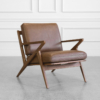 Alicante Leather Chair in Chocolate - Angle