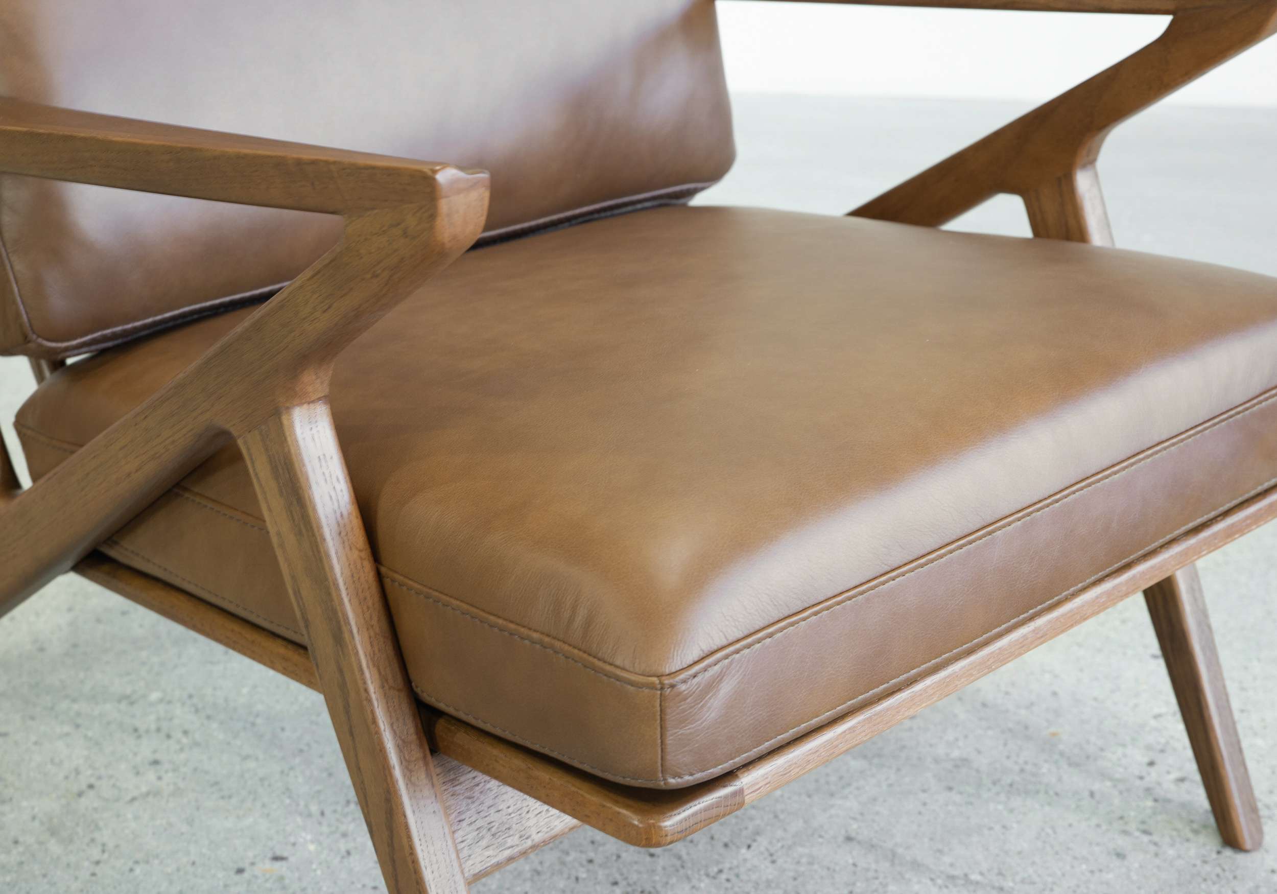 Alicante Leather Chair in Chocolate - Close Up
