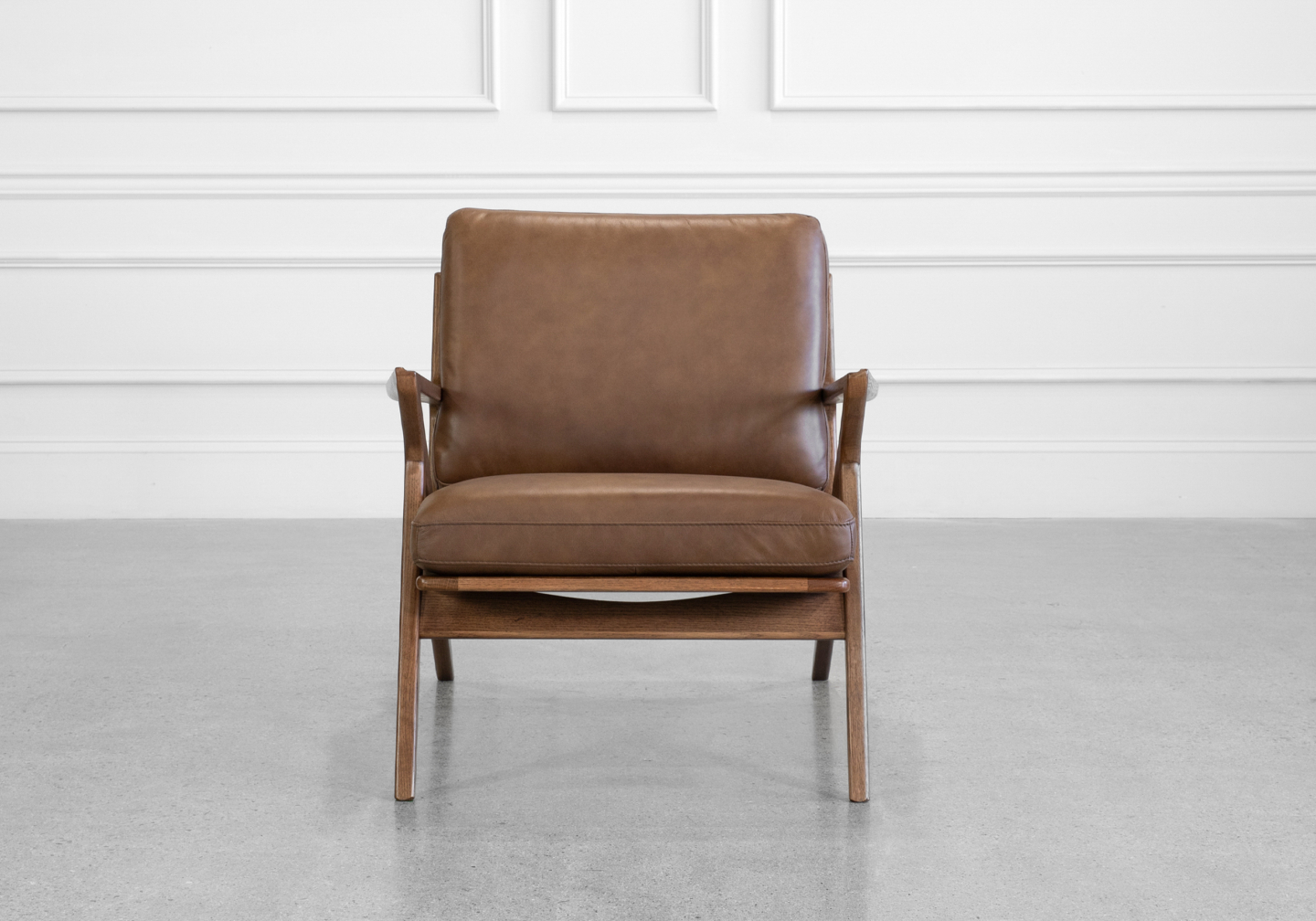 Alicante Leather Chair in Chocolate - Front