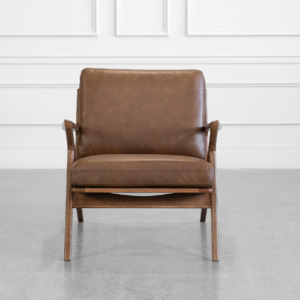 Alicante Leather Chair in Chocolate - Front Alicante Leather Chair in Chocolate - Front