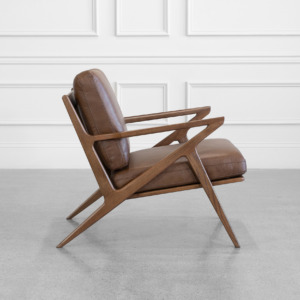 Alicante Leather Chair in Chocolate - Side Alicante Leather Chair in Chocolate - Side