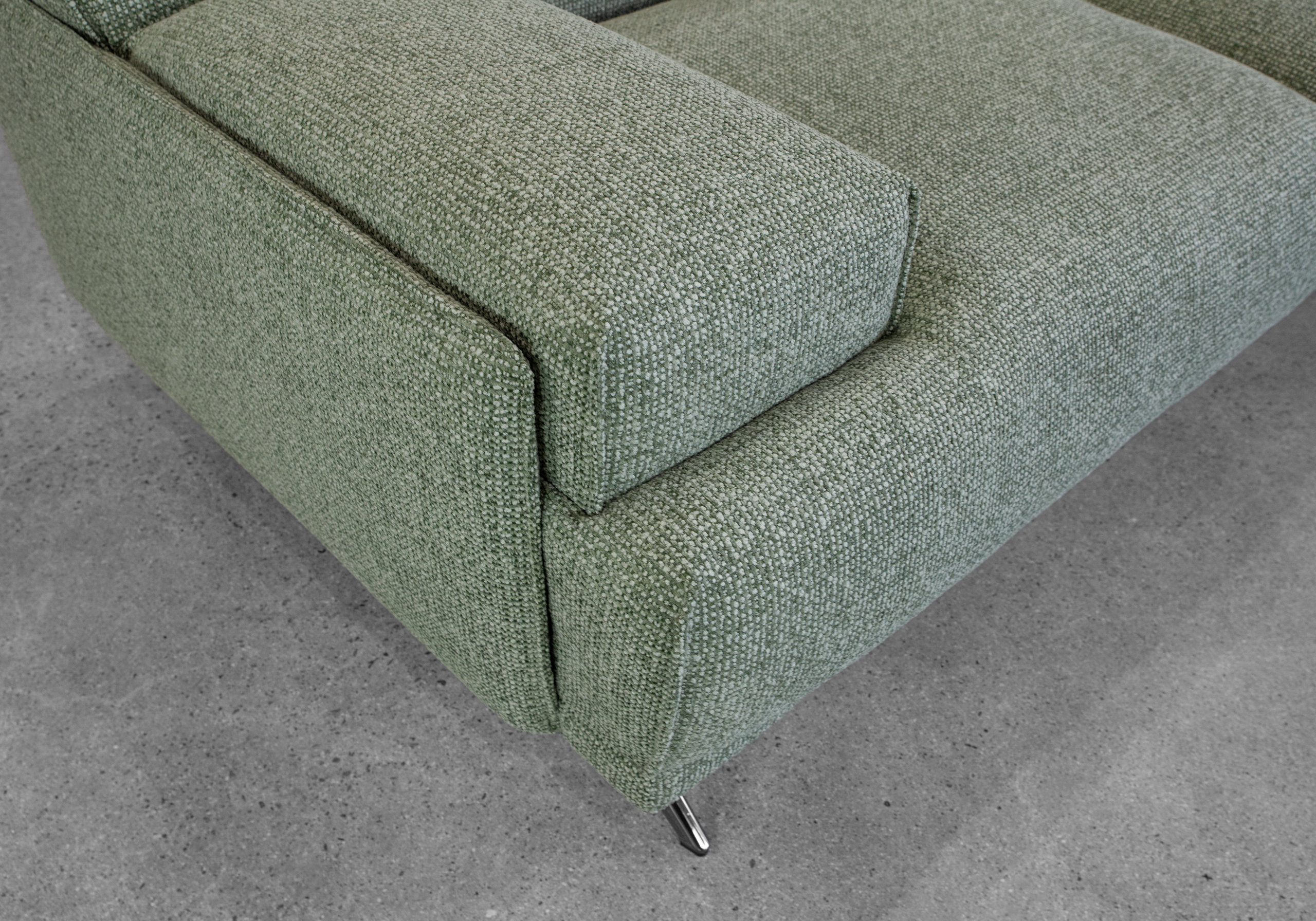 Monday Fabric Loveseat in Green - Close Up Monday Fabric Loveseat in Green - Close Up