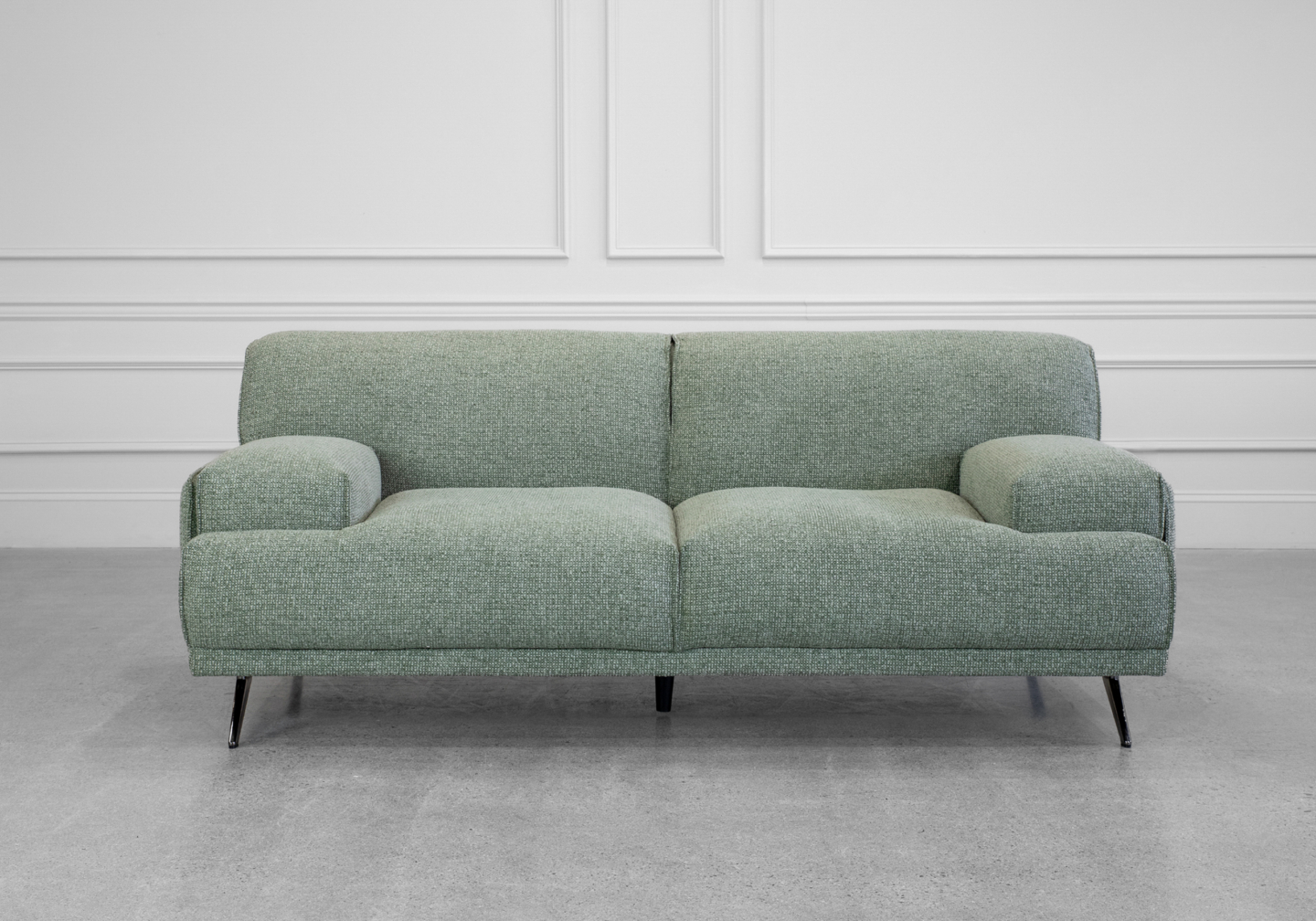 Monday Fabric Loveseat in Green - Front