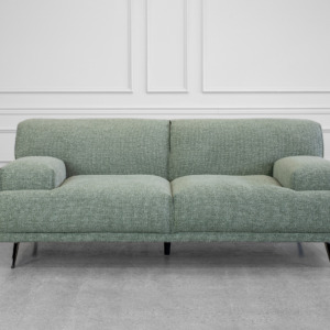 Monday Fabric Loveseat in Green - Front Monday Fabric Loveseat in Green - Front