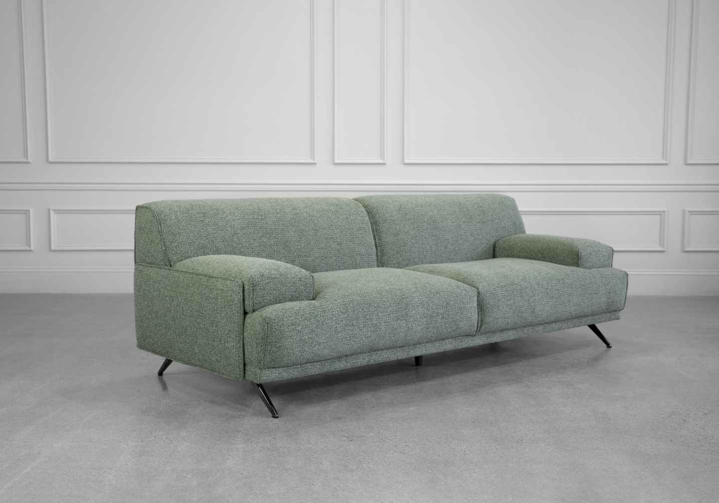 Monday Fabric Sofa in Green - Angle