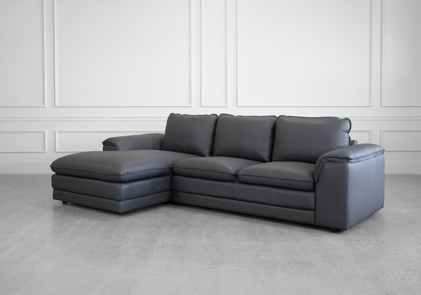 Nicole Sectional in Charcoal - Angle