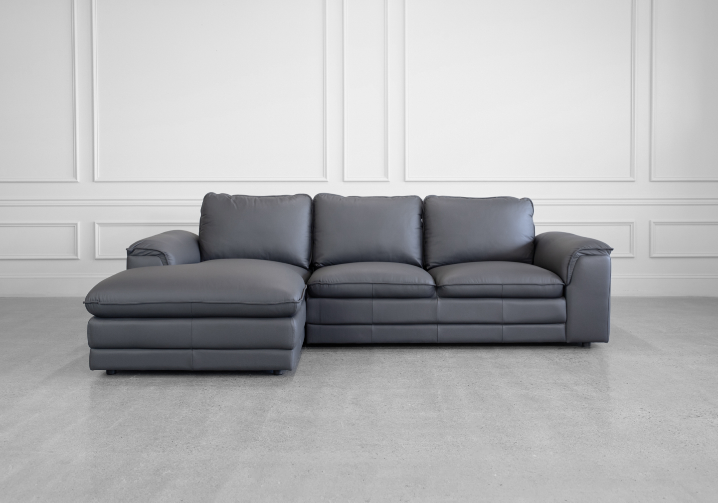 Nicole Sectional in Charcoal - Front