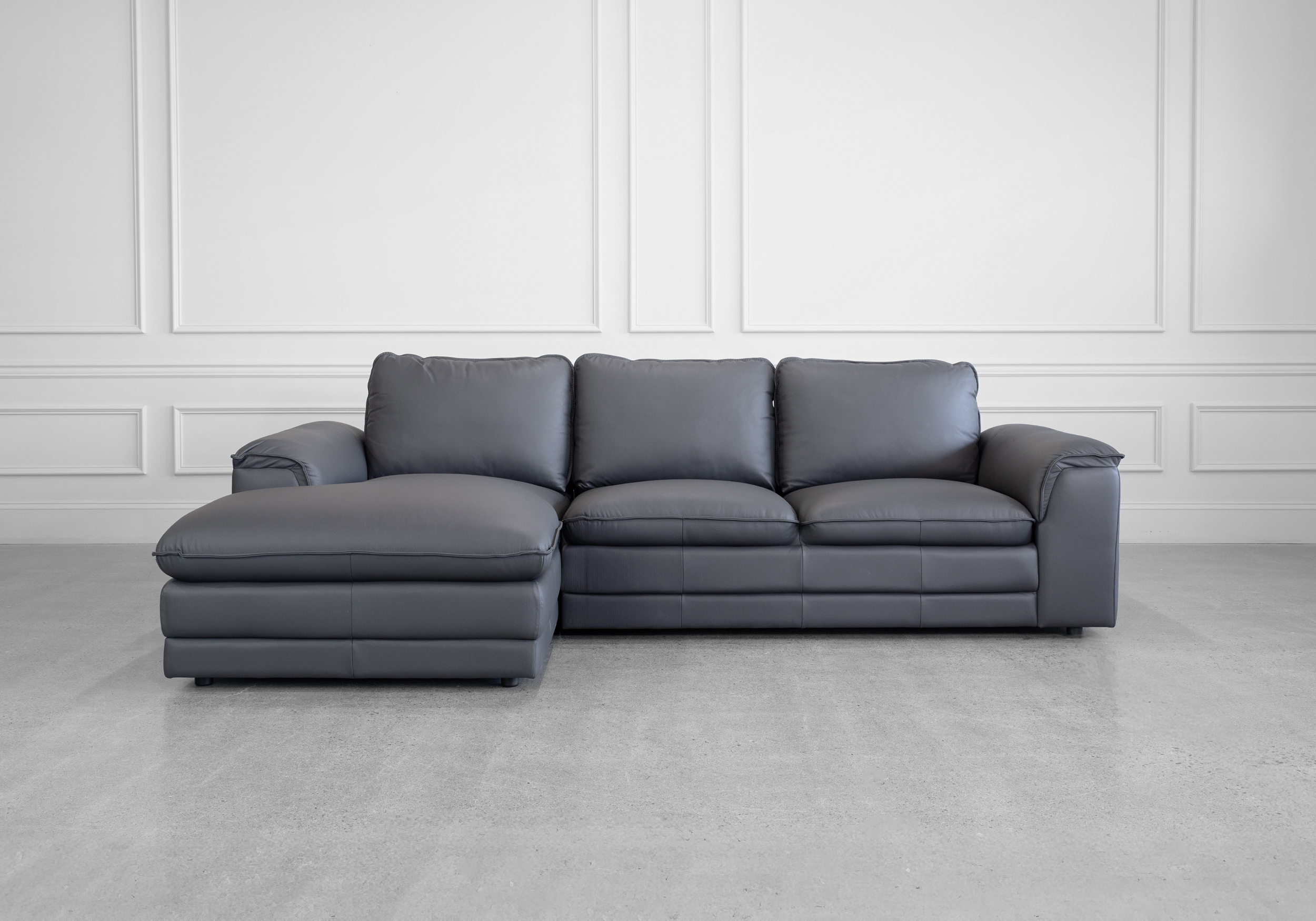 Nicole Sectional in Charcoal - Front