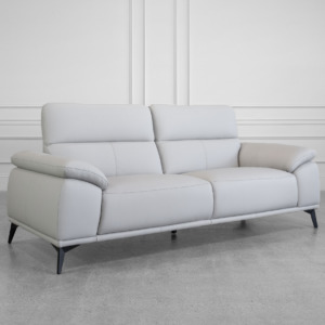 Sebastian Sofa in Light Grey - Angle - Headrests Sebastian Sofa in Light Grey - Angle - Headrests