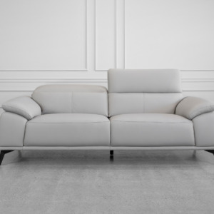 Sebastian Sofa in Light Grey - Front - Headrest Sebastian Sofa in Light Grey - Front - Headrest