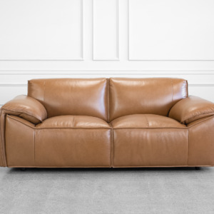 Seville Leather Loveseat in Tek - Front Seville Leather Loveseat in Tek - Front