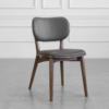 Toledo Leather Dining Chair in Grey - Angle Toledo Leather Dining Chair in Grey - Angle