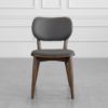 Toledo Leather Dining Chair in Grey - Front Toledo Leather Dining Chair in Grey - Front