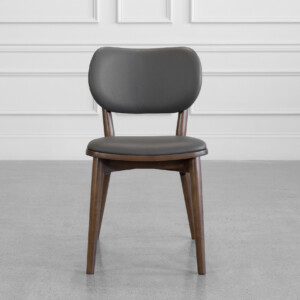 Toledo Leather Dining Chair in Grey - Front