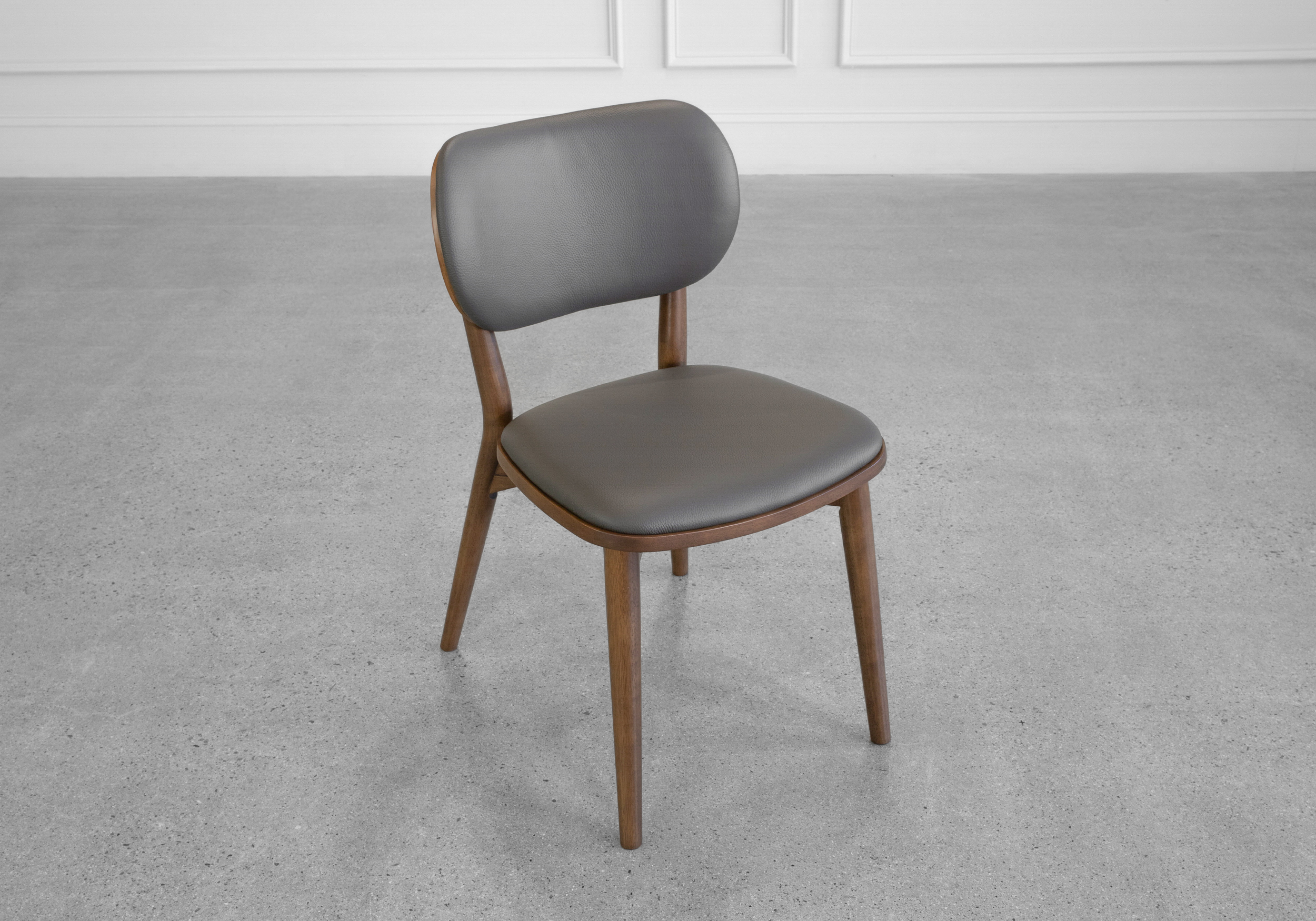 Toledo Leather Dining Chair in Grey