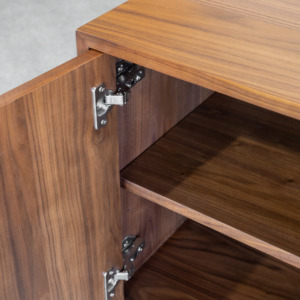 Aurora Wood Sideboard in Walnut - Close Up Aurora Wood Sideboard in Walnut - Close Up