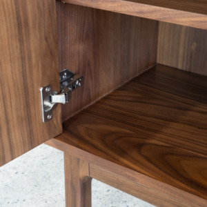 Aurora Wood Sideboard in Walnut - Close Up Aurora Wood Sideboard in Walnut - Close Up