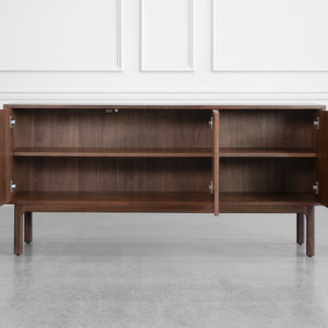 Aurora Wood Sideboard in Walnut - Front Aurora Wood Sideboard in Walnut - Front
