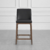 Bilbao Leather Counter Stool in Black - Front