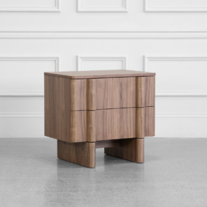 Board Nightstand in Walnut - Angle Board Nightstand in Walnut - Angle