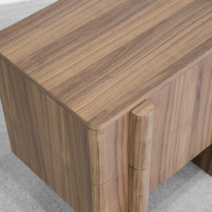 Board Nightstand in Walnut - Close Up Board Nightstand in Walnut - Close Up