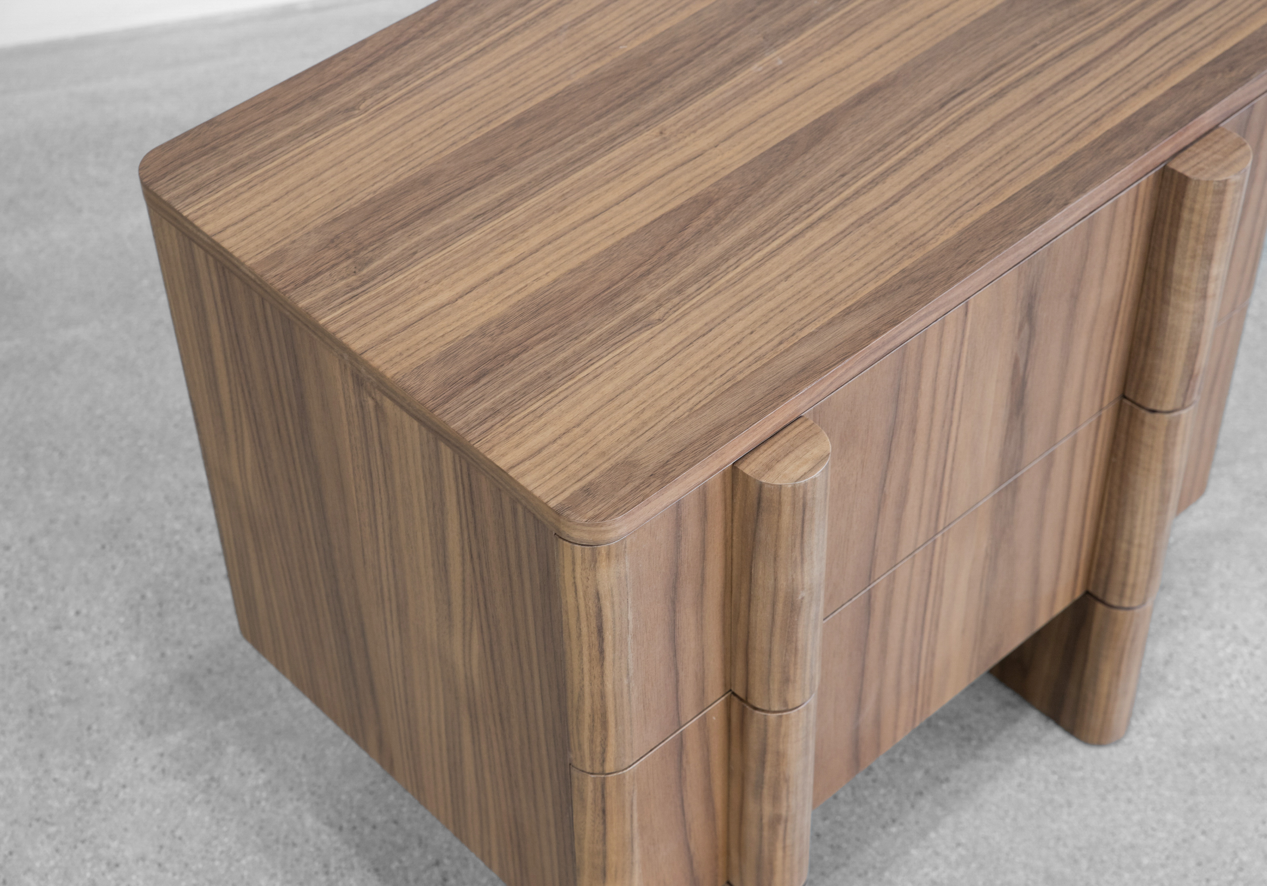 Board Nightstand in Walnut - Close Up