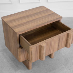 Board Nightstand in Walnut - Drawer Board Nightstand in Walnut - Drawer