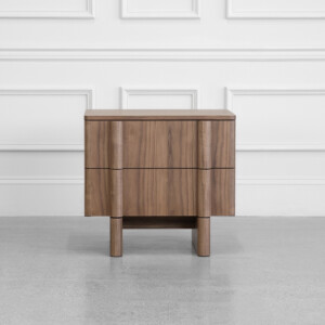 Board Nightstand in Walnut - Front