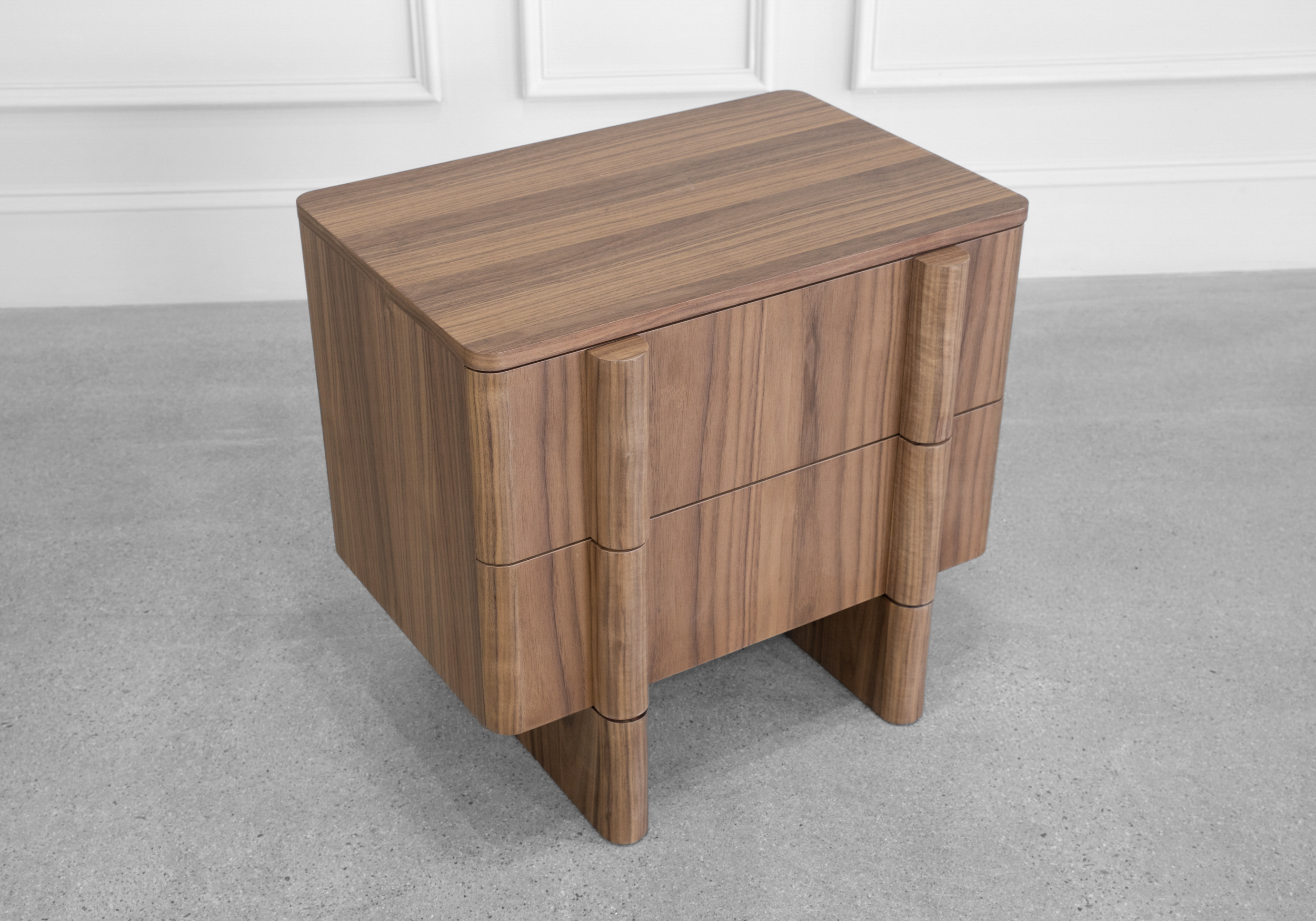 Board Nightstand in Walnut