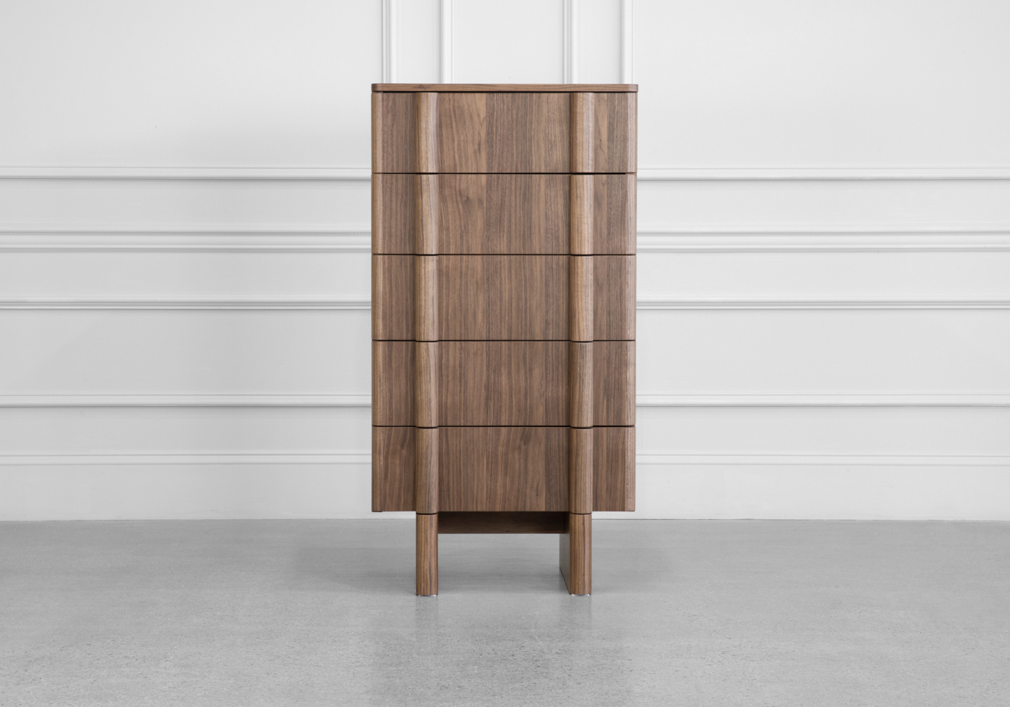 Board Tallboy in Walnut - Front