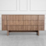 Board Walnut 6-Drawer Wood Dresser