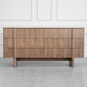 Board Walnut Double Dresser - Front