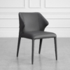 Elche Charcoal Leather Dining Chair - Angle Elche Charcoal Leather Dining Chair - Angle