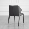 Elche Charcoal Leather Dining Chair - Back Elche Charcoal Leather Dining Chair - Back