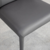 Elche Charcoal Leather Dining Chair - Close Up Elche Charcoal Leather Dining Chair - Close Up