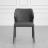 Elche Charcoal Leather Dining Chair - Front Elche Charcoal Leather Dining Chair - Front