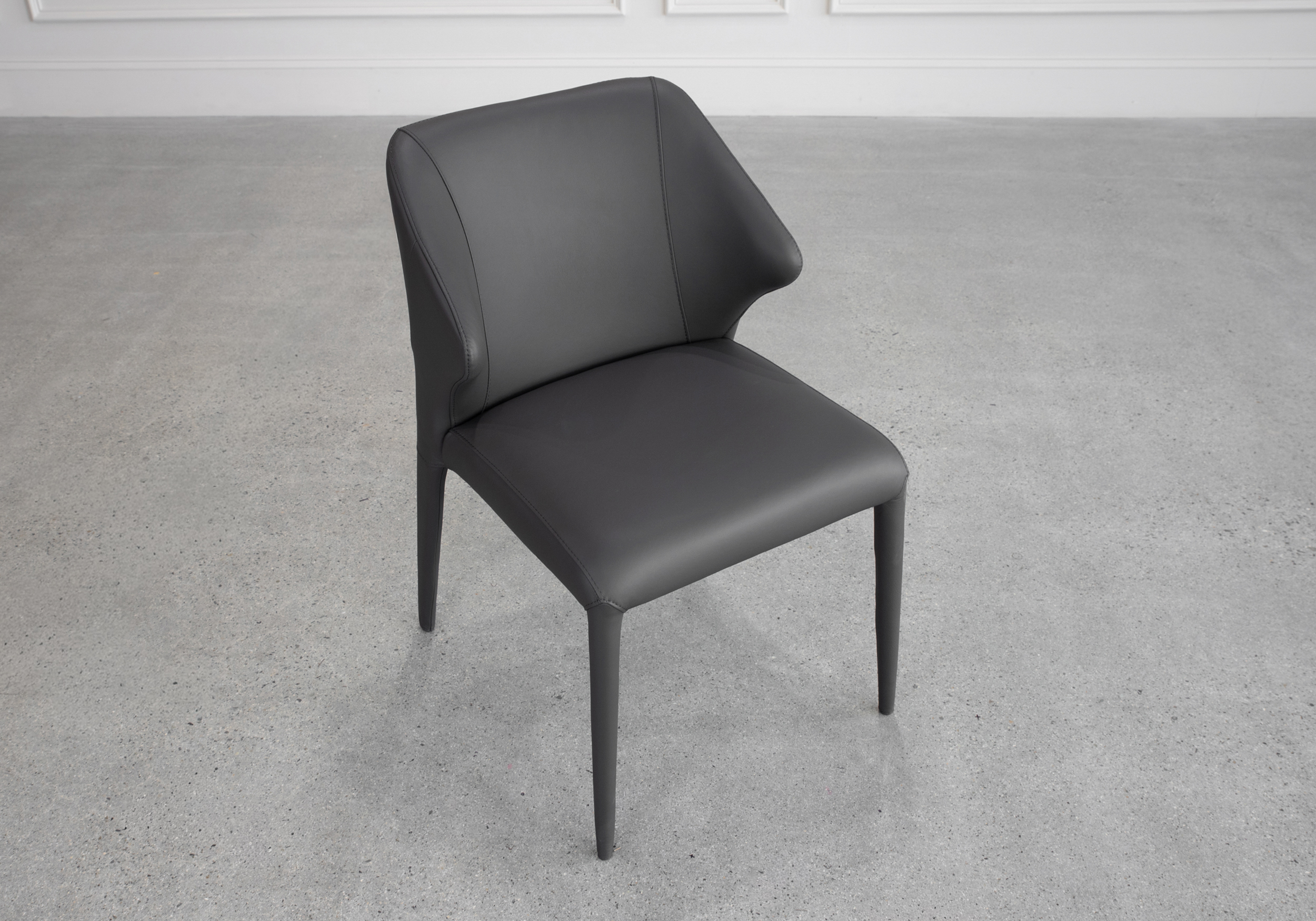 Elche Charcoal Leather Dining Chair Elche Charcoal Leather Dining Chair