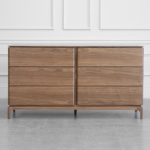 Nice 6-Drawer Walnut Wood Dresser